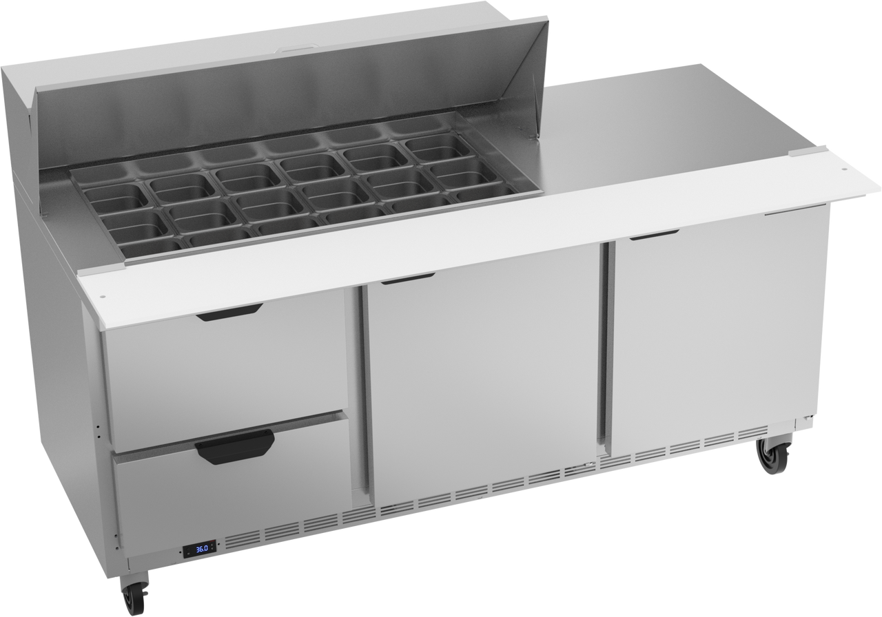 SPED72HC-18M-2 | 72" Sandwich Prep Table Two Drawers Two Doors Mega Top