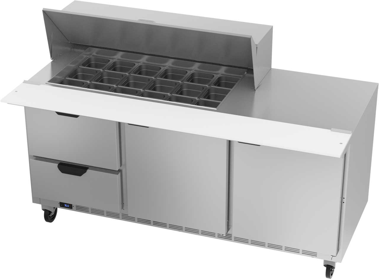 SPED72HC-18M-2 | 72" Sandwich Prep Table Two Drawers Two Doors Mega Top