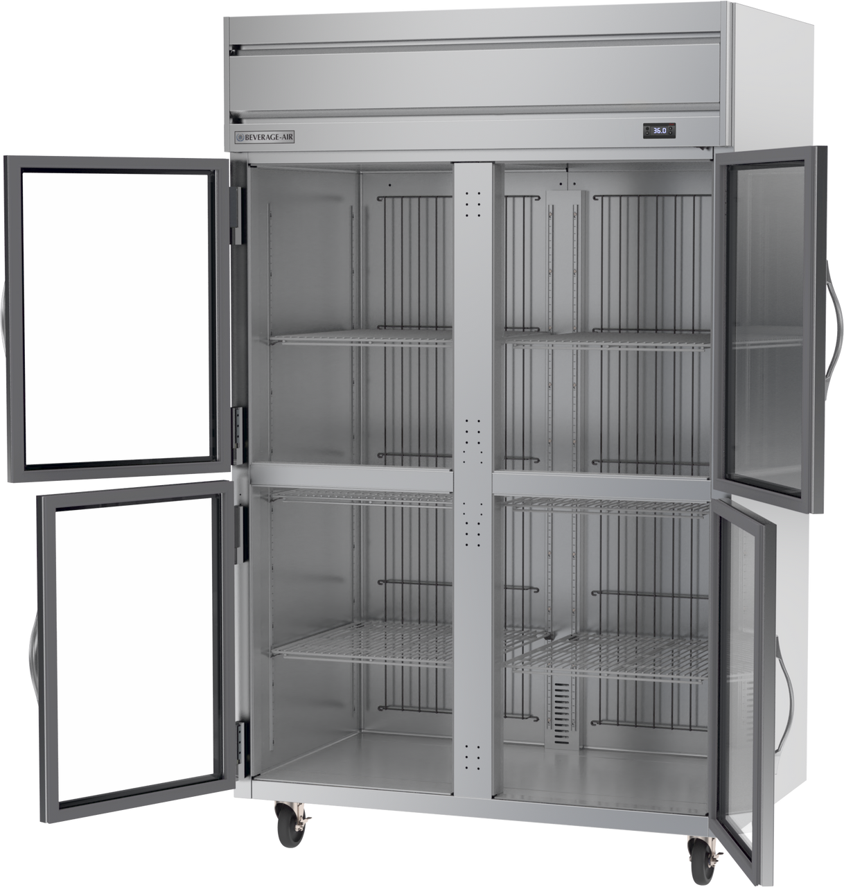 HRPS2HC-1HG | Horizon Top Mount Half Glass Double Door Reach-In Refrigerator