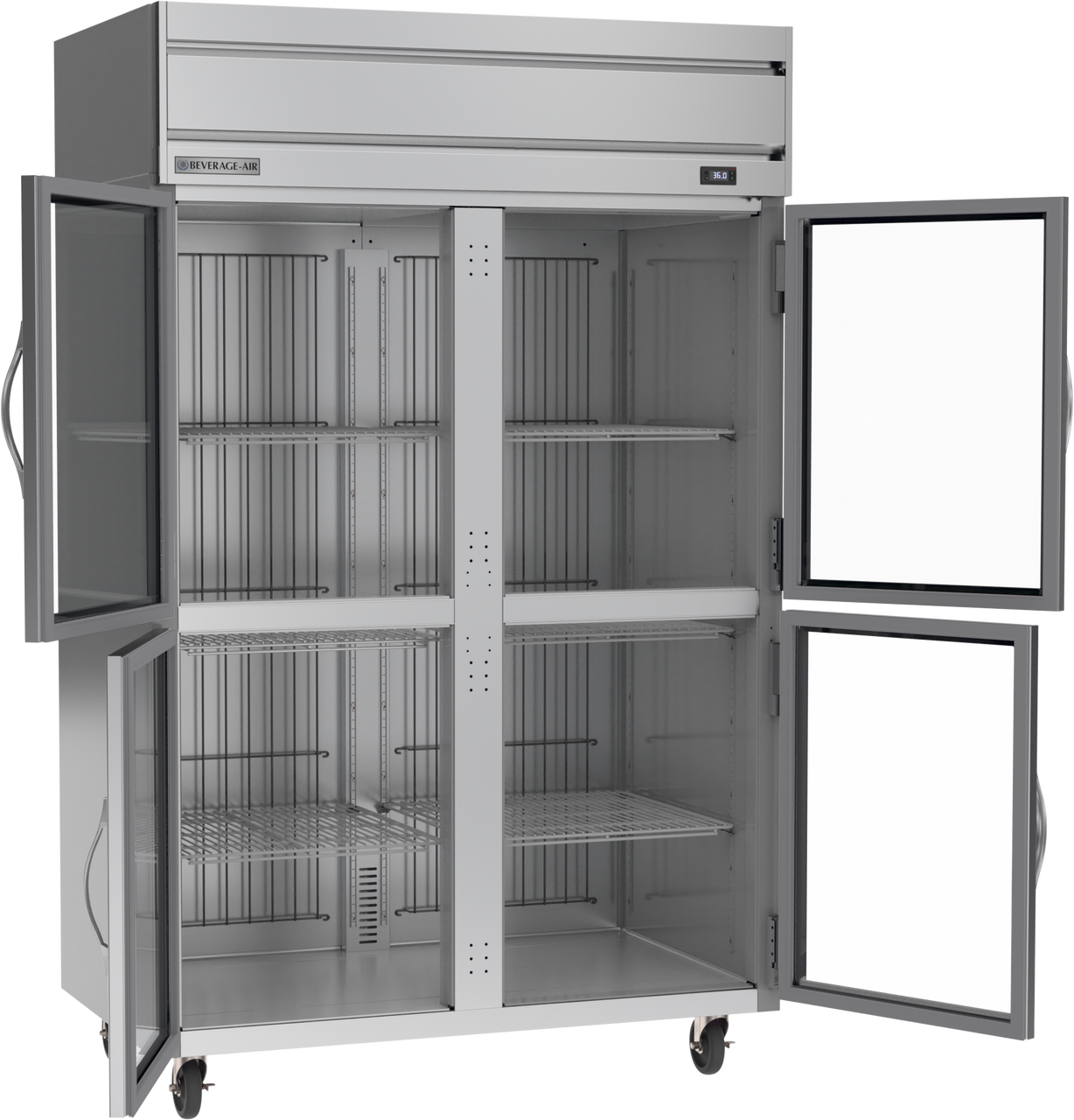 HRS2HC-1HG | Horizon Top Mount Half Glass Double Door Reach-In Refrigerator