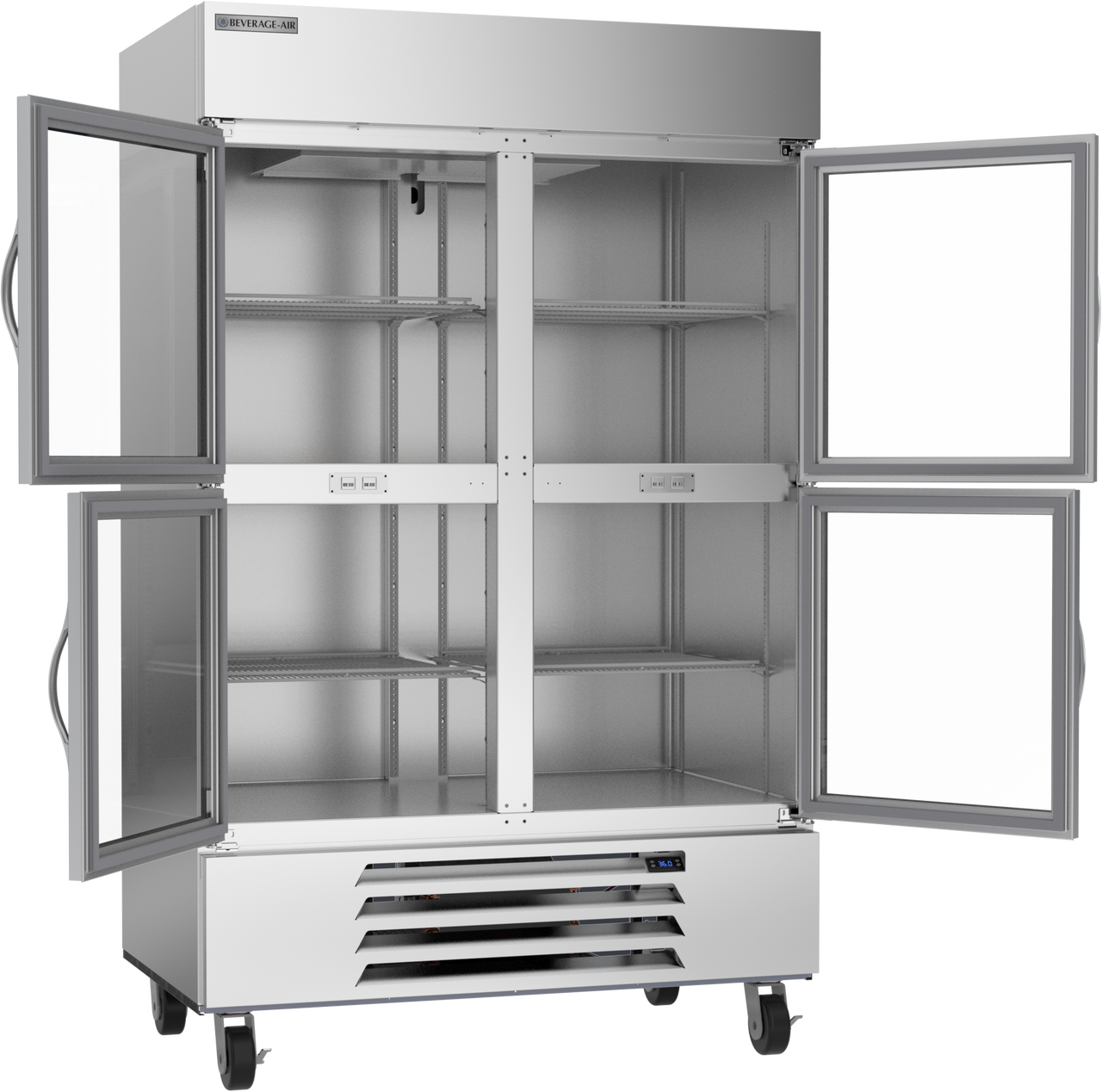 HBR49HC-1-HG | Horizon Bottom Mount Half Glass Door Reach-In Refrigerator