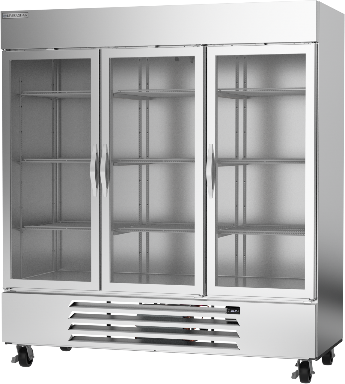 HBR72HC-1-G | Horizon Bottom Mount Glass Door Reach-In Refrigerator