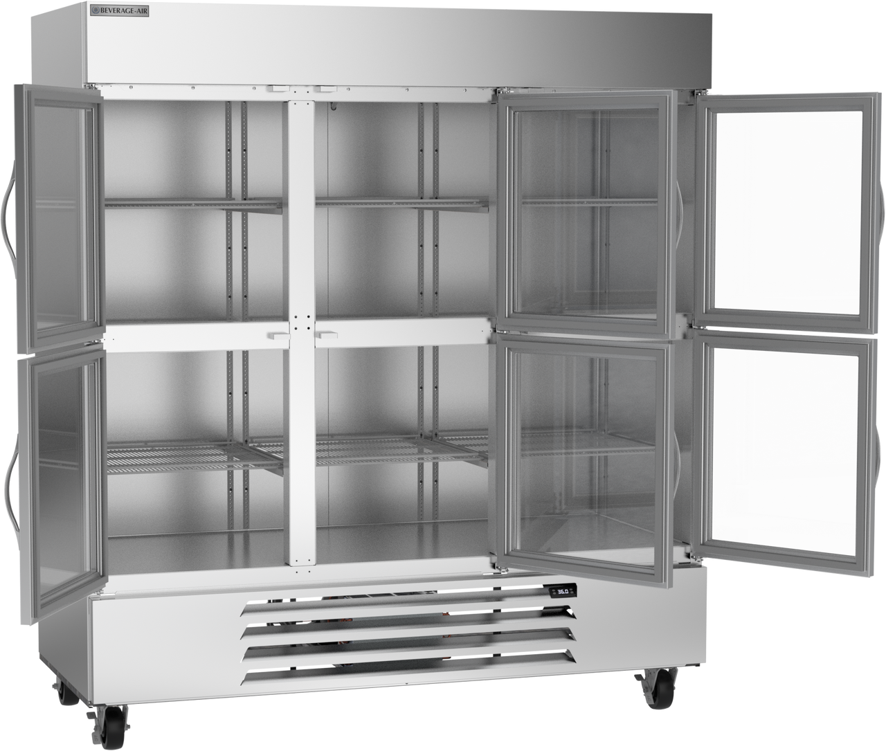 HBR72HC-1-HG | Horizon Bottom Mount Half Glass Door Reach-In Refrigerator