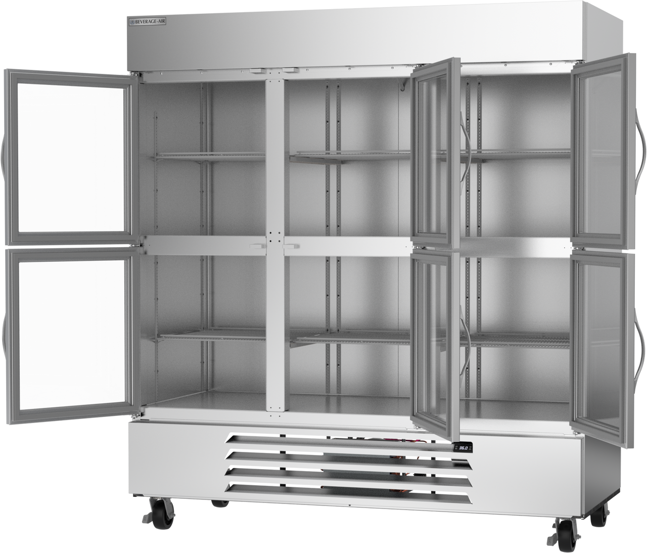 HBR72HC-1-HG | Horizon Bottom Mount Half Glass Door Reach-In Refrigerator