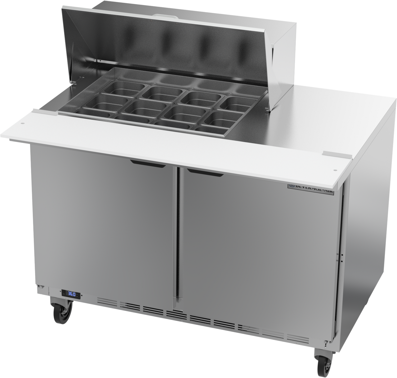 SPE48HC-12M | 48" Sandwich Prep Table Two Door Mega Top