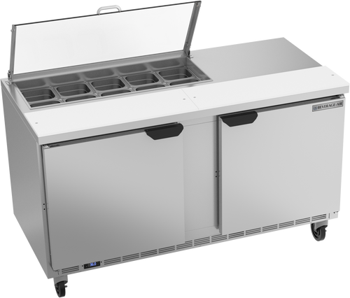 SPE60HC-10-CL | 60" Sandwich Prep Table Two Door with Clear Lid