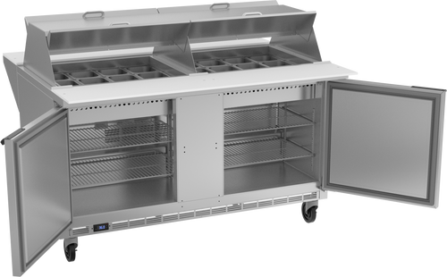 SPE60HC-24M-DS | 60" Sandwich Prep Table Two Door Mega Top with Dual-Sides