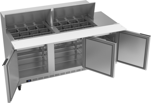 SPE72HC-24M | 72" Sandwich Prep Table Three Door Mega Top