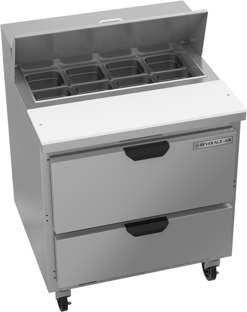 SPED32HC-08-2 | 32" Sandwich Prep Table Two Drawers Standard Top