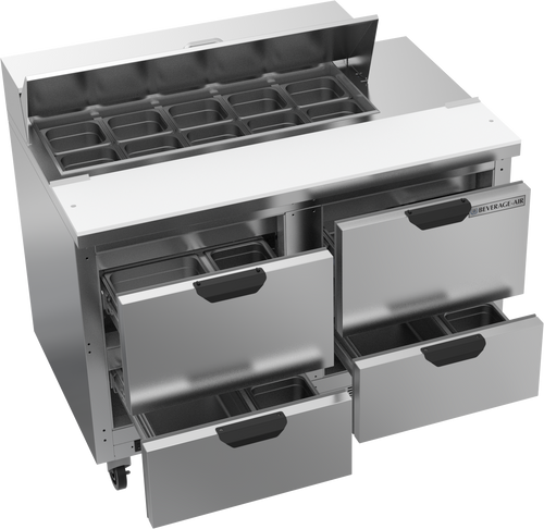 SPED48HC-10-4 | 48" Sandwich Prep Table Four Drawers Standard Top