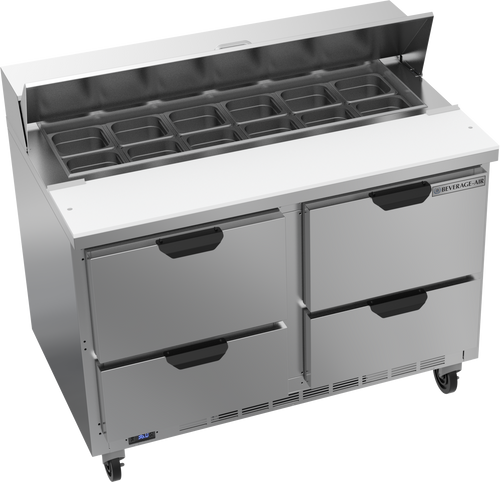 SPED48HC-12-4 | 48" Sandwich Prep Table Four Drawers Standard Top