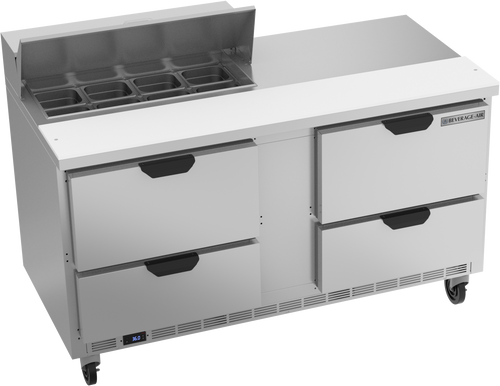 SPED60HC-08-4 | 60" Sandwich Prep Table Four Drawers Standard Top