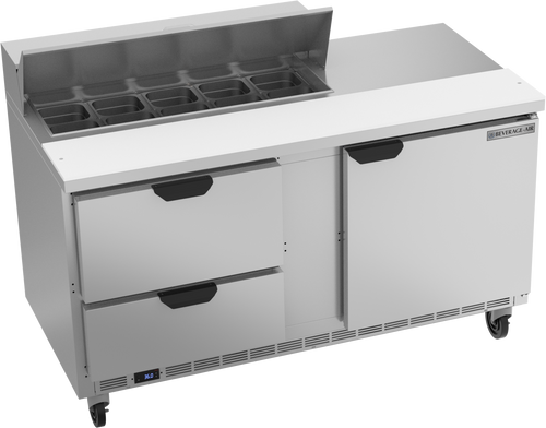 SPED60HC-10-2 | 60" Sandwich Prep Table Two Drawers One Door Standard Top