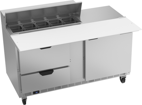 SPED60HC-10C-2 | 60" Sandwich Prep Table Two Drawers One Door with 17" Cutting Board