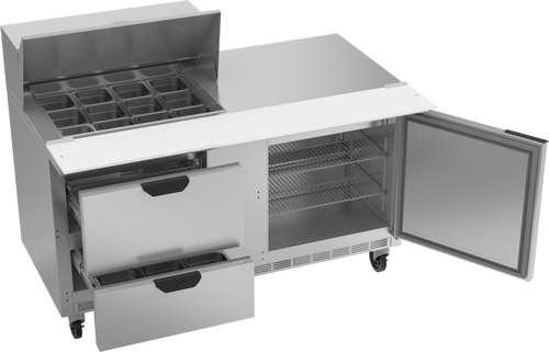 SPED60HC-12M-2 | 60" Sandwich Prep Table Two Drawers One Door Mega Top