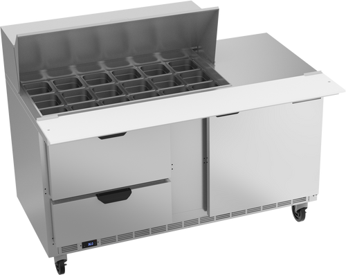 SPED60HC-18M-2 | 60" Sandwich Prep Table Two Drawers One Door Mega Top