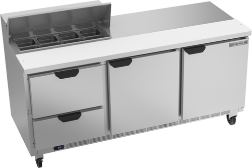 SPED72HC-08-2 | 72" Sandwich Prep Table Two Drawers Two Doors Standard Top