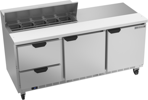 SPED72HC-10-2 | 72" Sandwich Prep Table Two Drawers Two Doors Standard Top