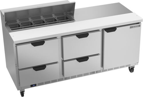 SPED72HC-10-4 | 72" Sandwich Prep Table Four Drawers One Door Standard Top