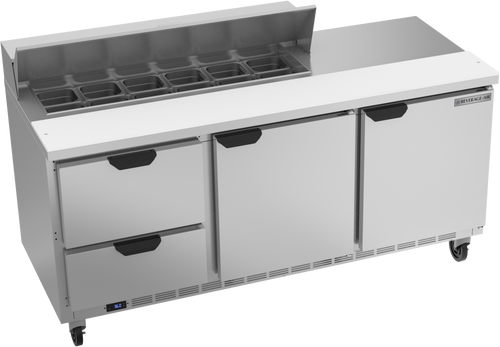 SPED72HC-12-2 | 72" Sandwich Prep Table Two Drawers Two Doors Standard Top