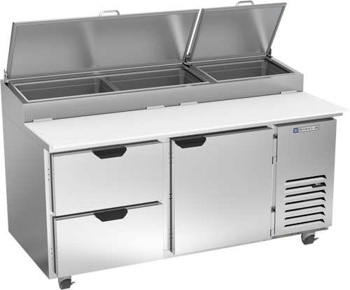 DPD67HC-2 | 67" Two Drawer One Door Pizza Prep Table
