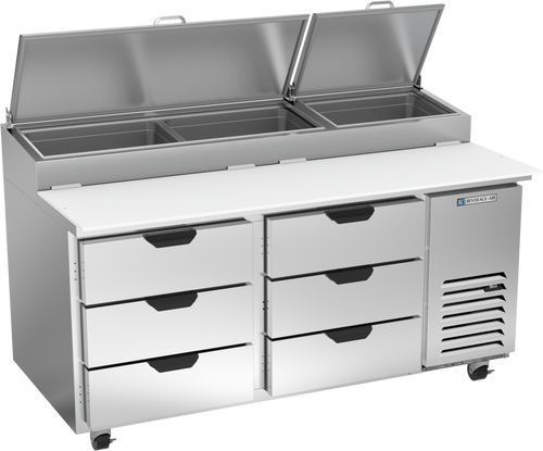 DPD67HC-6 | 67" Six Drawer Pizza Prep Table