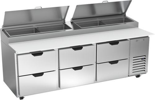 DPD93HC-6 | 93" Six Drawer Pizza Prep Table