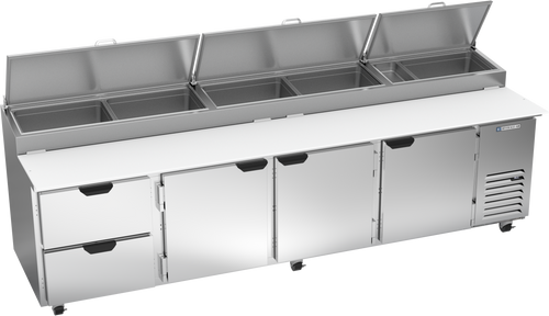 DPD119HC-2 | 119" Two Drawer Three Door Pizza Prep Table