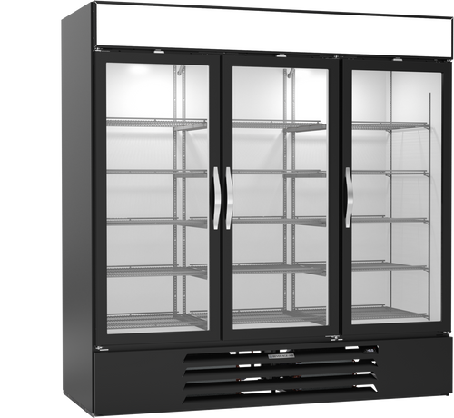 MMF72HC-1-B | MarketMax Glass Door Merchandiser Freezer in Black