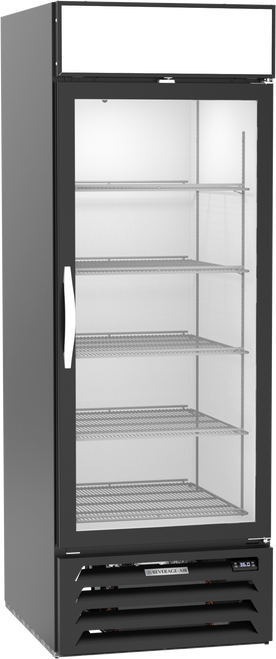 MMR23HC-1-B | MarketMax Glass Door Merchandiser Refrigerator in Black