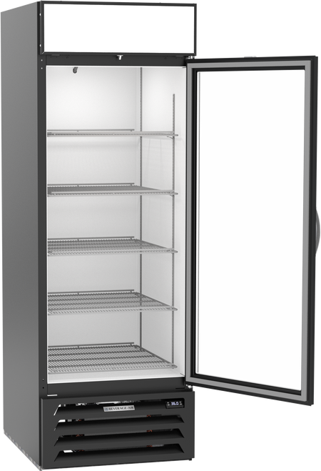 MMR23HC-1-B | MarketMax Glass Door Merchandiser Refrigerator in Black