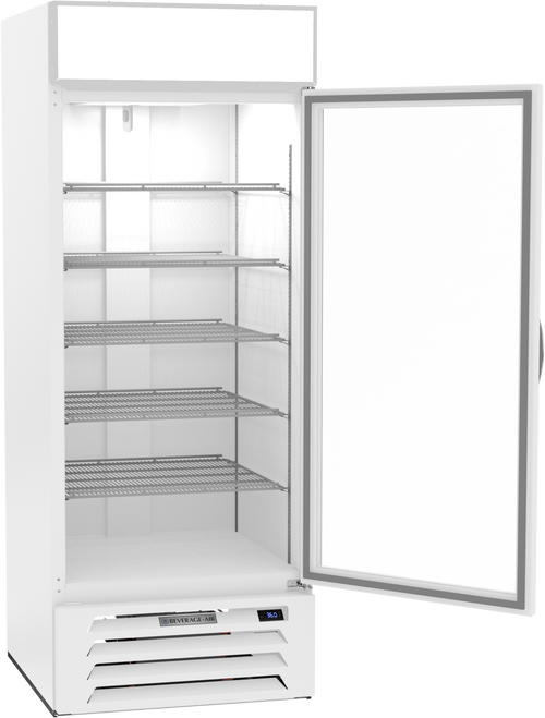 MMR27HC-1-W | MarketMax Glass Door Merchandiser Refrigerator in White