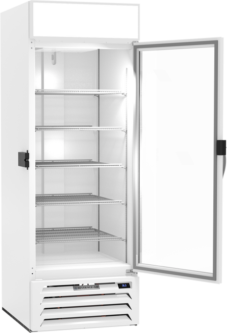 MMR23HC-1-W-IQ | MarketMax IQ Glass Door Merchandiser Refrigerator in White