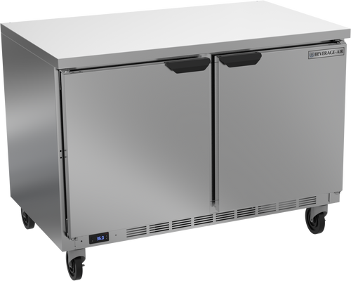 WTR48AHC-FLT | 48" Worktop Two Door Refrigerator with Flat Top