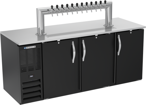 DD78HC-B-12T | 78" Twelve Tap Direct Draw Dispenser in Black