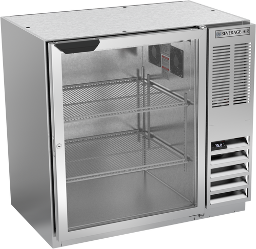 BB36HC-1-FG-S | 36" Glass Door Food Rated Back Bar in Stainless Steel