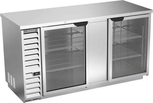 BB68HC-1-G-S | 68" Glass Doors Back Bar in Stainless Steel