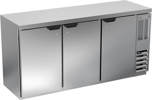 BB72HC-1-F-S-27 | 72" Solid Doors Food Rated Back Bar in Stainless Steel with SS Top