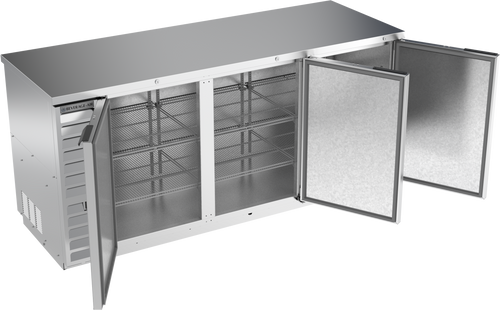 BB78HC-1-F-S | 78" Solid Doors Food Rated Back Bar in Stainless Steel