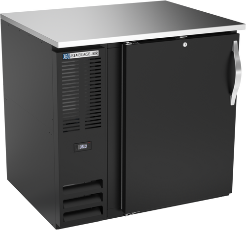 BB36HC-F-B | 36" Solid Door Food Rated Back Bar in Black
