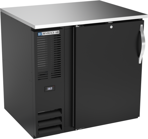 BB36HC-F-B | 36" Solid Door Food Rated Back Bar in Black