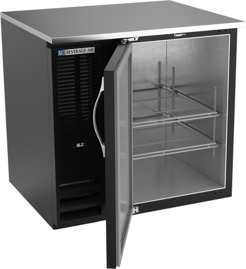 BB36HC-F-B | 36" Solid Door Food Rated Back Bar in Black