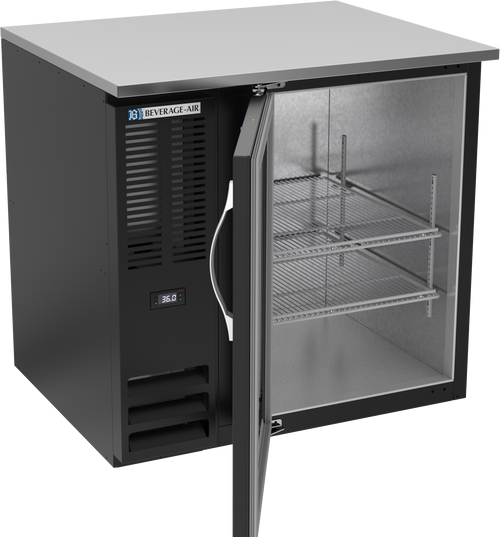 BB36HC-G-B | 36" Glass Door Back Bar in Black