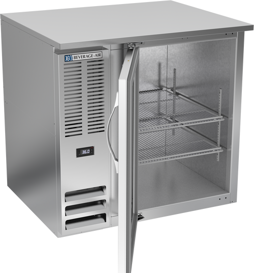 BB36HC-G-S | 36" Glass Door Back Bar in Stainless Steel