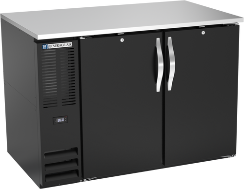 BB48HC-B | 48" Solid Doors Back Bar in Black