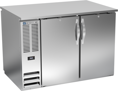 BB48HC-F-PT-S | 48" Solid Doors Food Rated Pass-thru Back Bar in Stainless Steel