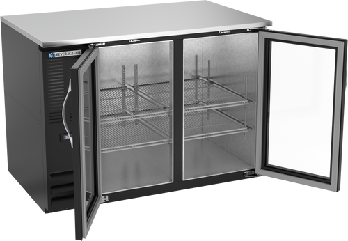 BB48HC-G-B | 48" Glass Doors Back Bar in Black