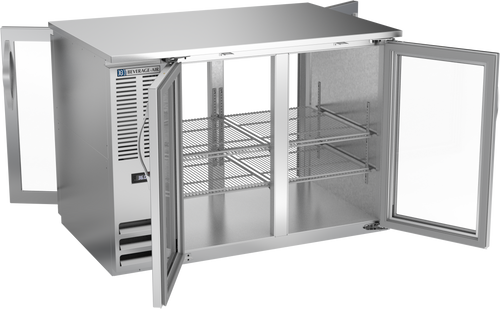 BB48HC-G-PT-S | 48" Glass Doors Pass-thru Back Bar in Stainless Steel