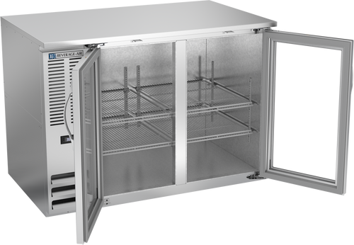 BB48HC-G-S | 48" Glass Doors Back Bar in Stainless Steel