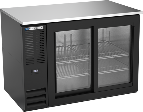 BB48HC-GS-B | 48" Sliding Glass Doors Back Bar in Black